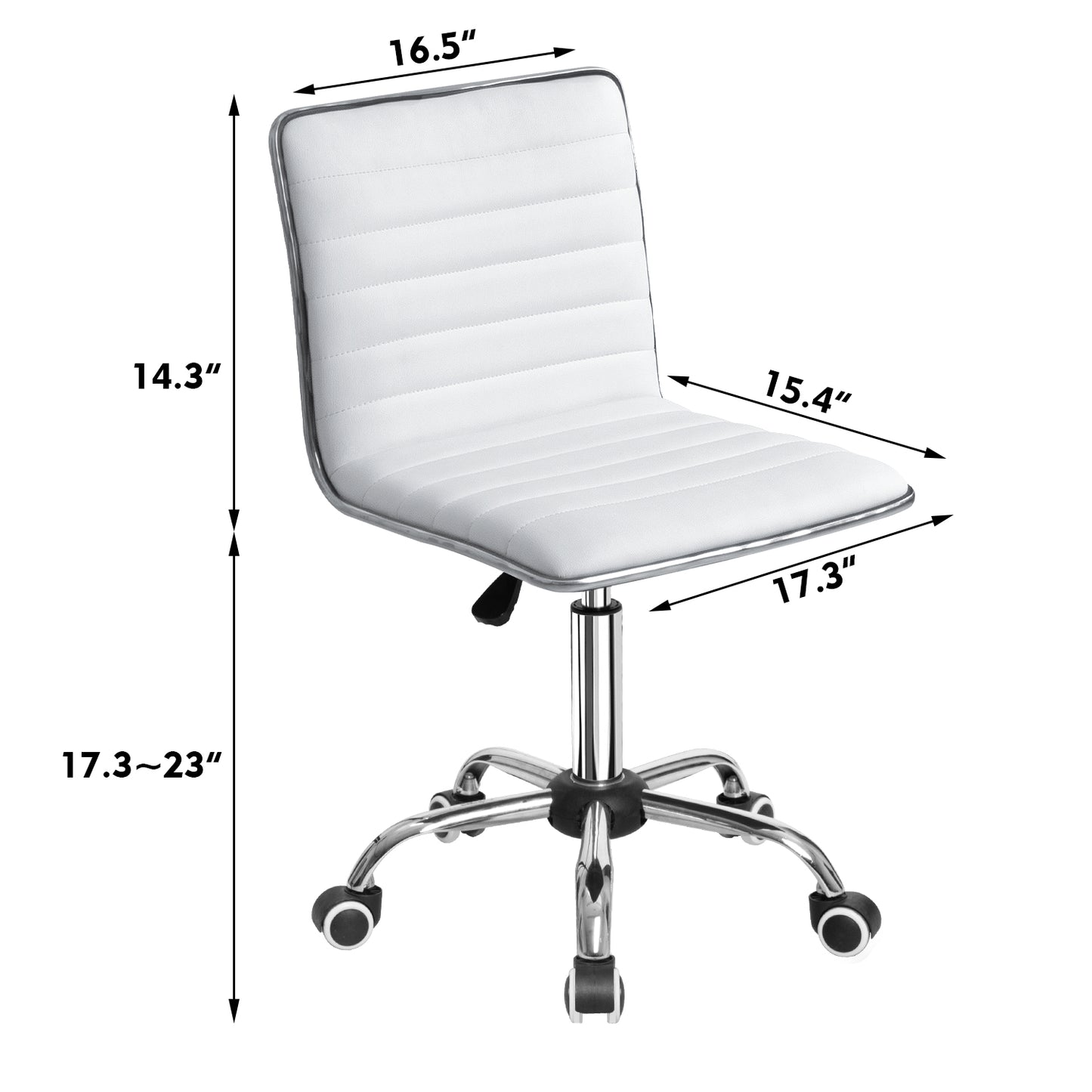 Furmax Mid Back Faux Leather Office Desk Computer Task Chair, with Armless
