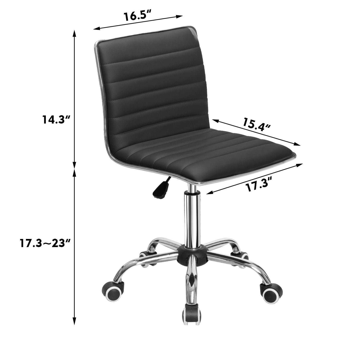 Furmax Mid Back Faux Leather Office Desk Computer Task Chair, with Armless