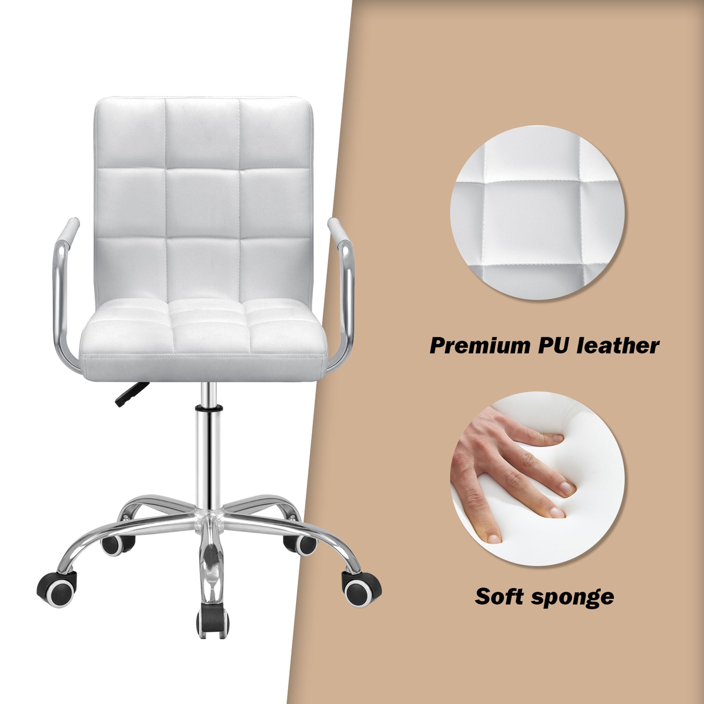 Furmax Task Chair with Swivel & Adjustable Height, 260 lb. Capacity