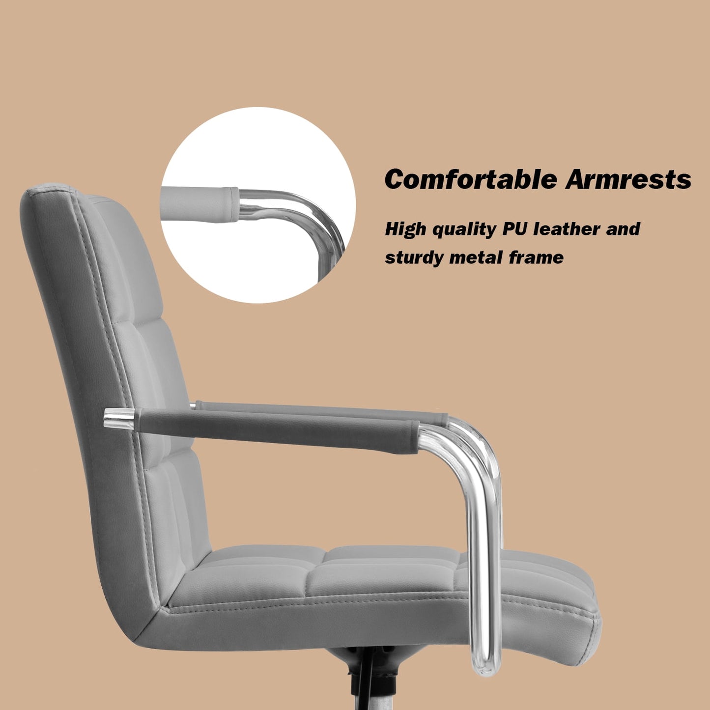 Furmax Task Chair with Swivel & Adjustable Height, 260 lb. Capacity