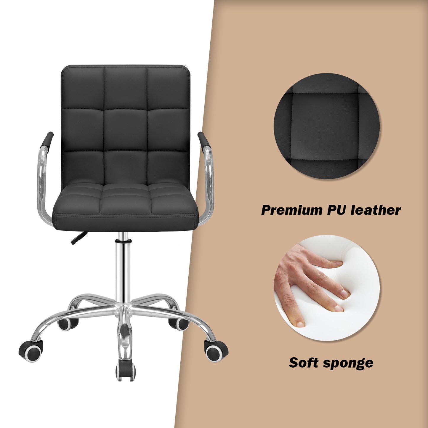 Furmax Task Chair with Swivel & Adjustable Height, 260 lb. Capacity