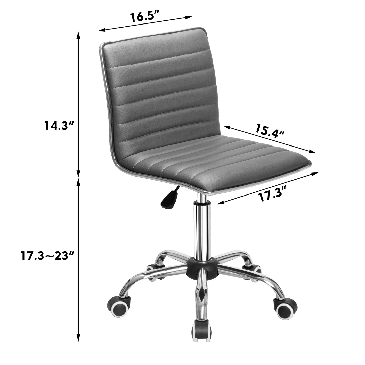 Furmax Mid Back Faux Leather Office Desk Computer Task Chair, with Armless