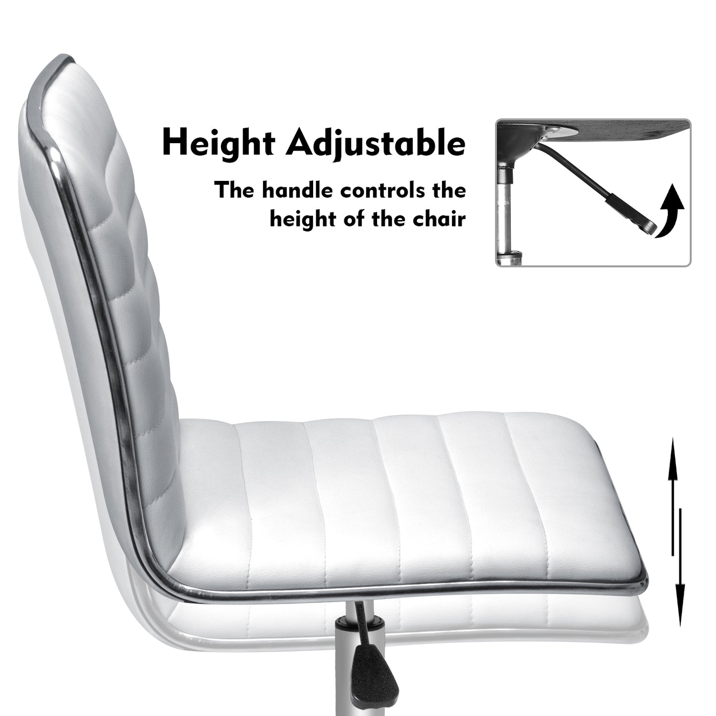 Furmax Mid Back Faux Leather Office Desk Computer Task Chair, with Armless