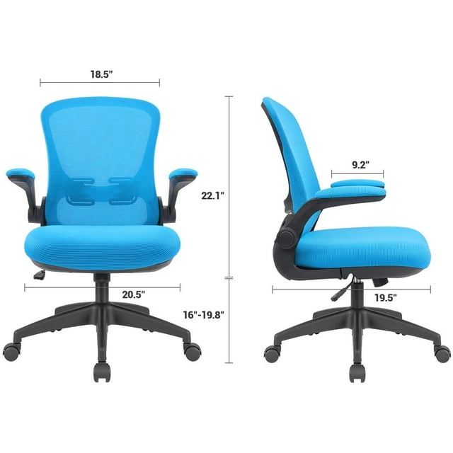 Furmax Office Chair Mesh Desk Chair with Adjustable Arms Ergonomic Computer Chair Rolling Chair with Back and Lumbar Support