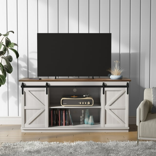 Furmax Modern Farmhouse Barn Door TV Stand for TVs up to 65"
