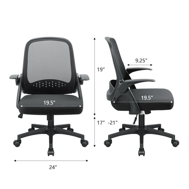 Furmax Home Office Chair Mesh Computer Chair Ergonomic Task Desk Chairs with Flip-up Arms and Adjustable Height