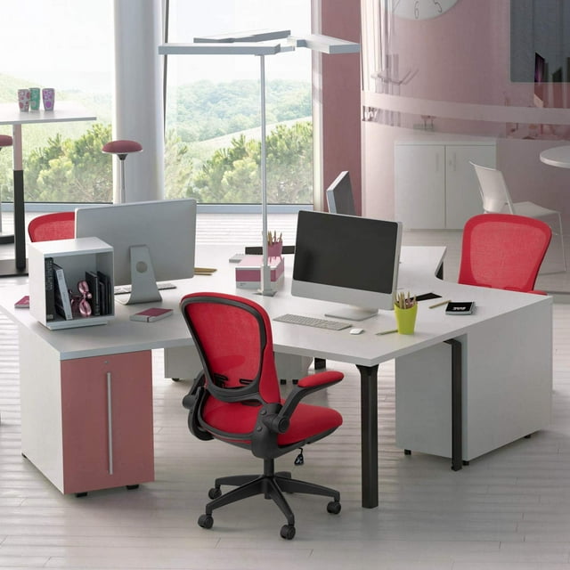 Furmax Office Chair Mesh Desk Chair with Adjustable Arms Ergonomic Computer Chair Rolling Chair with Back and Lumbar Support