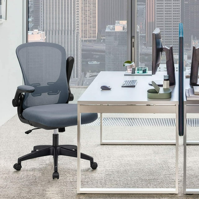 Furmax Office Chair Mesh Desk Chair with Adjustable Arms Ergonomic Computer Chair Rolling Chair with Back and Lumbar Support