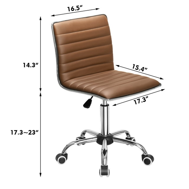 Furmax Mid Back Faux Leather Office Desk Computer Task Chair, with Armless