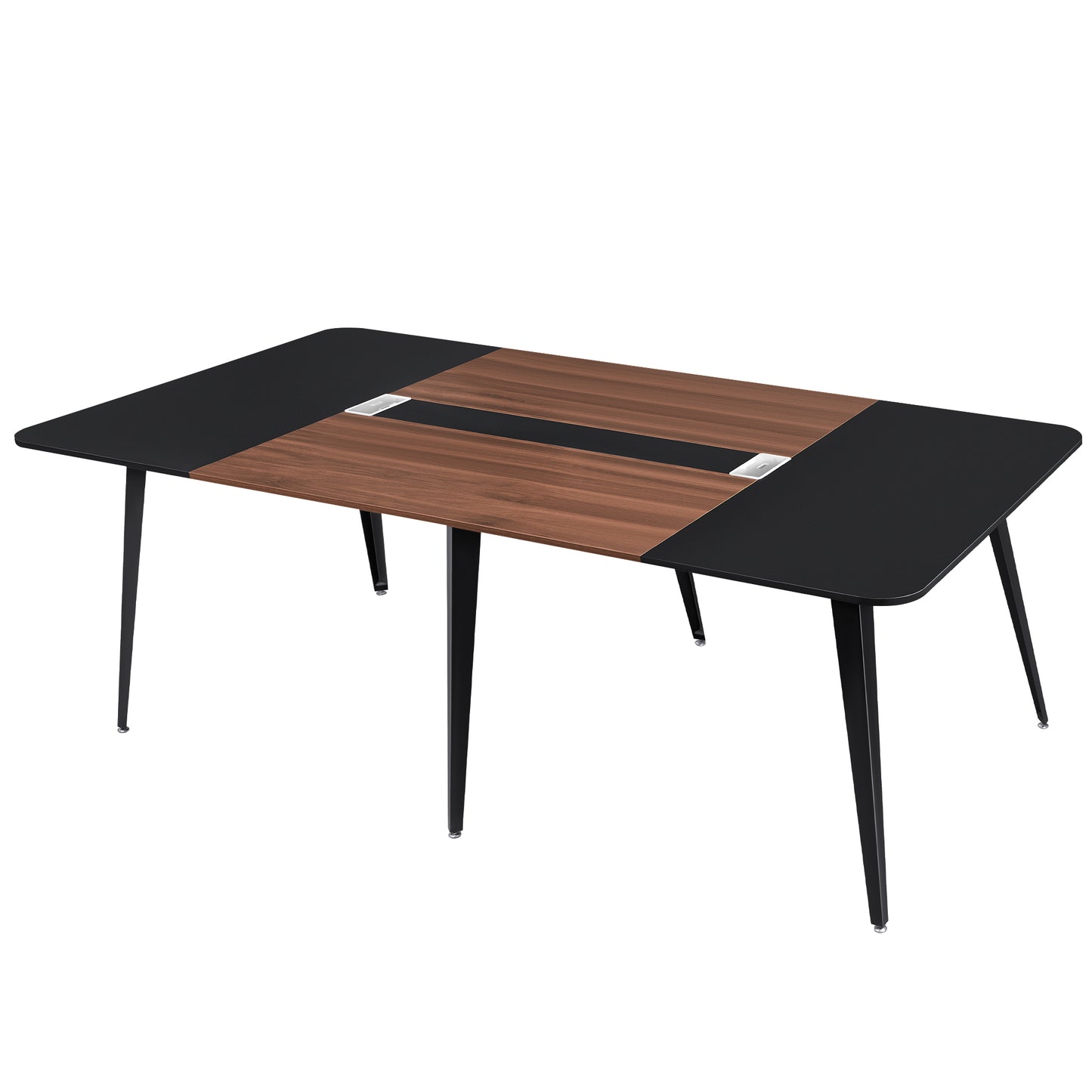 Furmax 8FT Conference Table for 10 People, 94.49L x 47.24W x 29.92H Inches Large Meeting Table with Cable Grommets, Modern Seminar Boardroom Table for Office Conference Room, Brown