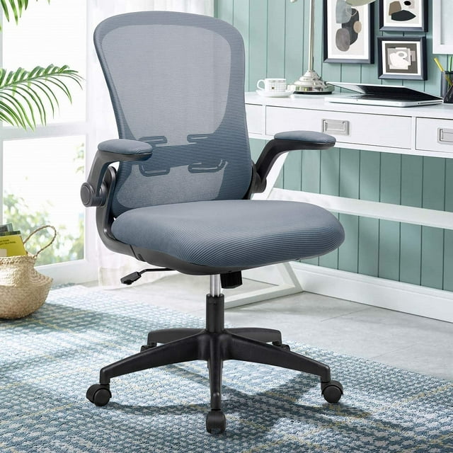 Furmax Office Chair Mesh Desk Chair with Adjustable Arms Ergonomic Computer Chair Rolling Chair with Back and Lumbar Support
