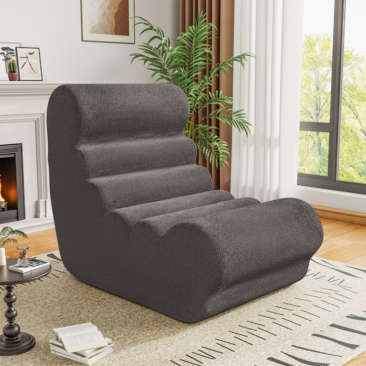 Furmax Modern Tufted Upholstered Sofa, High-Density Sponge Filled Comfortable Couch, Suitable for Living Room, Bedroom and Apartment