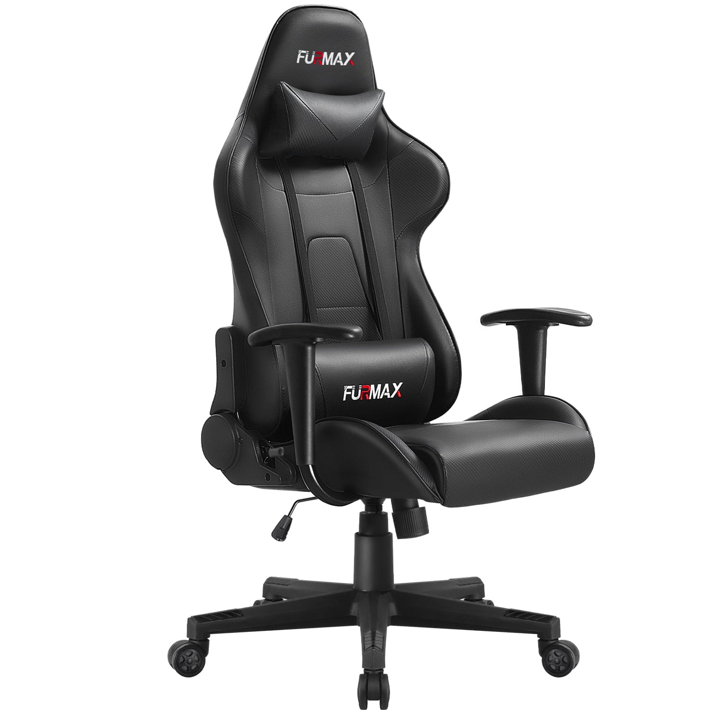 Furmax High-Back Gaming Office Chair Ergonomic Racing Style Adjustable Height Executive Computer Chair with Adjustable Headrest and Lumbar Pillow