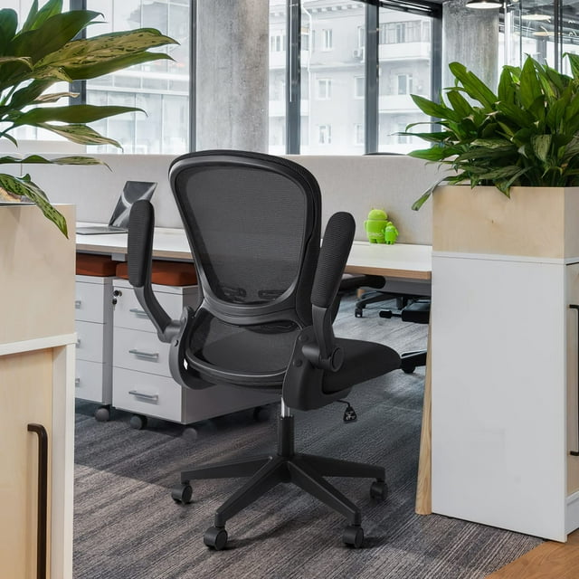 Furmax Office Chair Mesh Desk Chair with Adjustable Arms Ergonomic Computer Chair Rolling Chair with Back and Lumbar Support