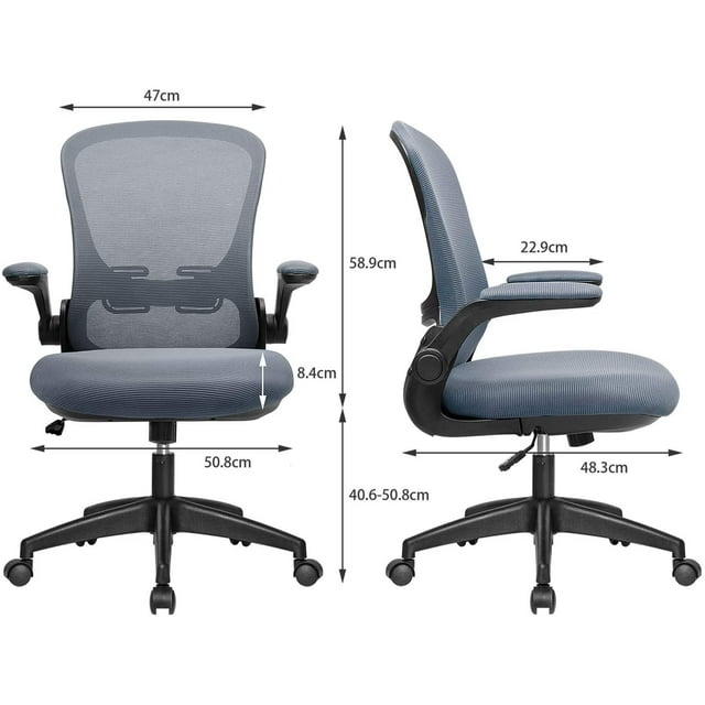 Furmax Office Chair Mesh Desk Chair with Adjustable Arms Ergonomic Computer Chair Rolling Chair with Back and Lumbar Support