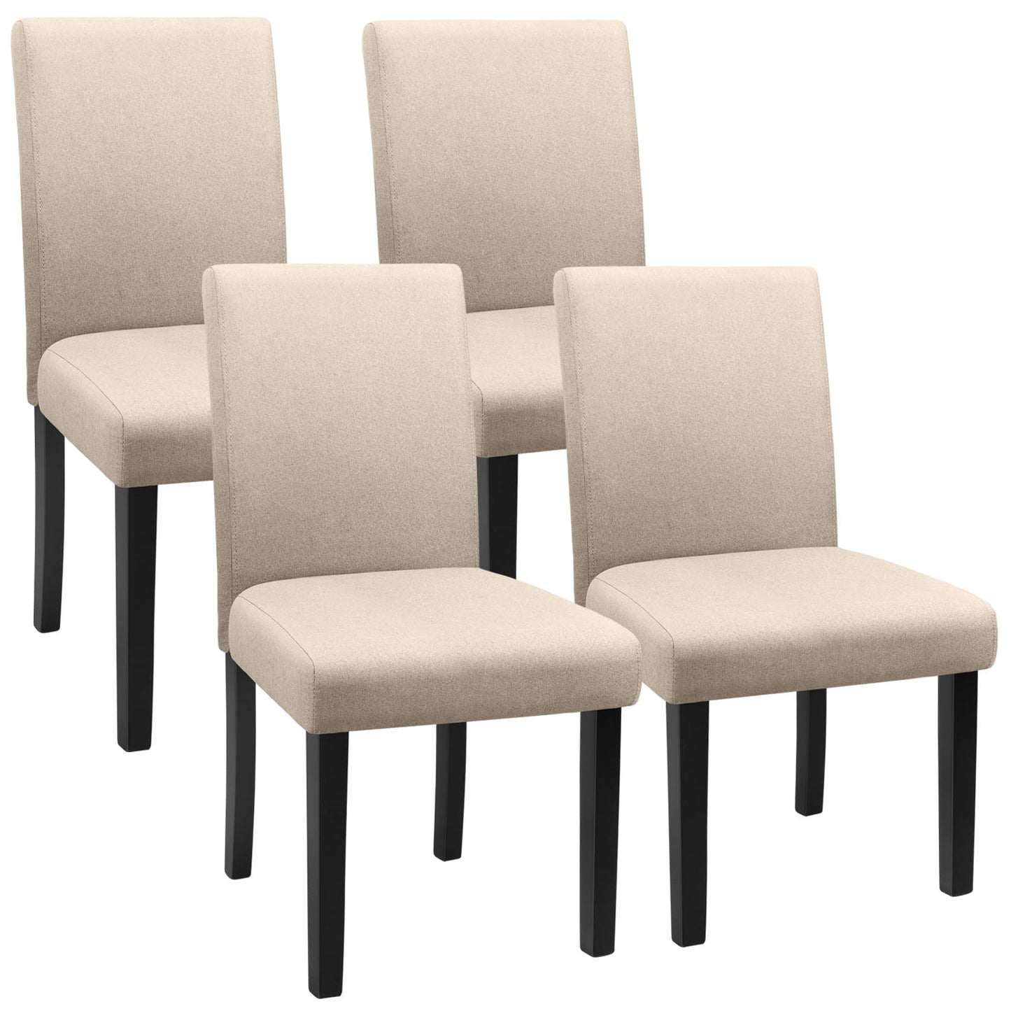 Furmax 4-Piece Upholstered Dining Chair with Wooden Legs, Fabric