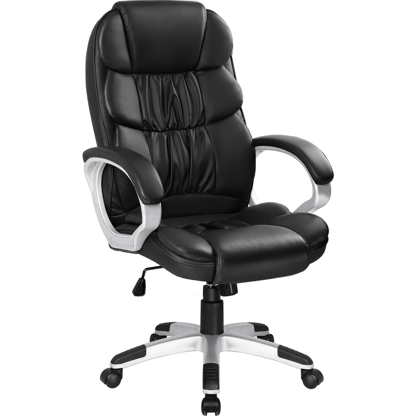Furmax High Back Office Adjustable Ergonomic Desk Padded Armrests Executive PU Leather Swivel Task Chair with Lumbar Support