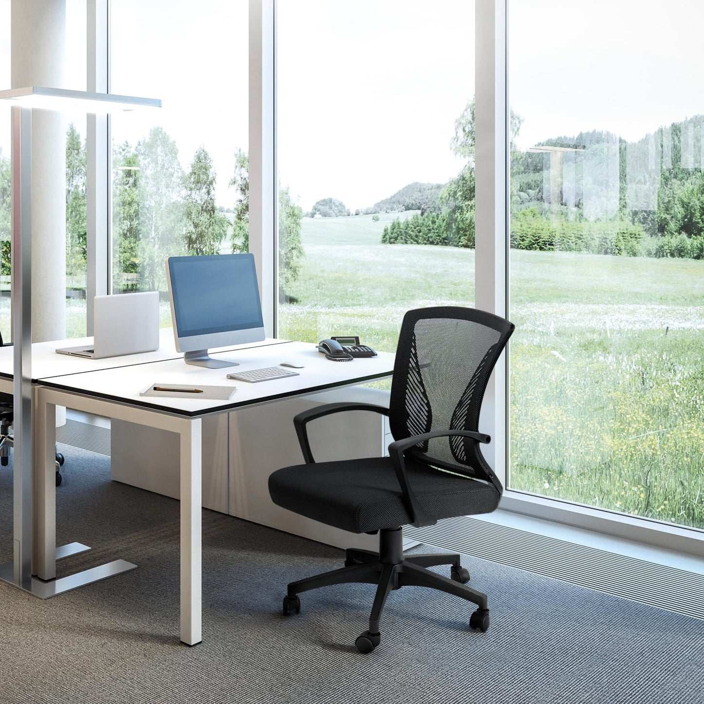 Furmax Mid Back Home Office Chair Mesh Desk Chair Ergonomic Swivel Task Chair with Lumbar Support