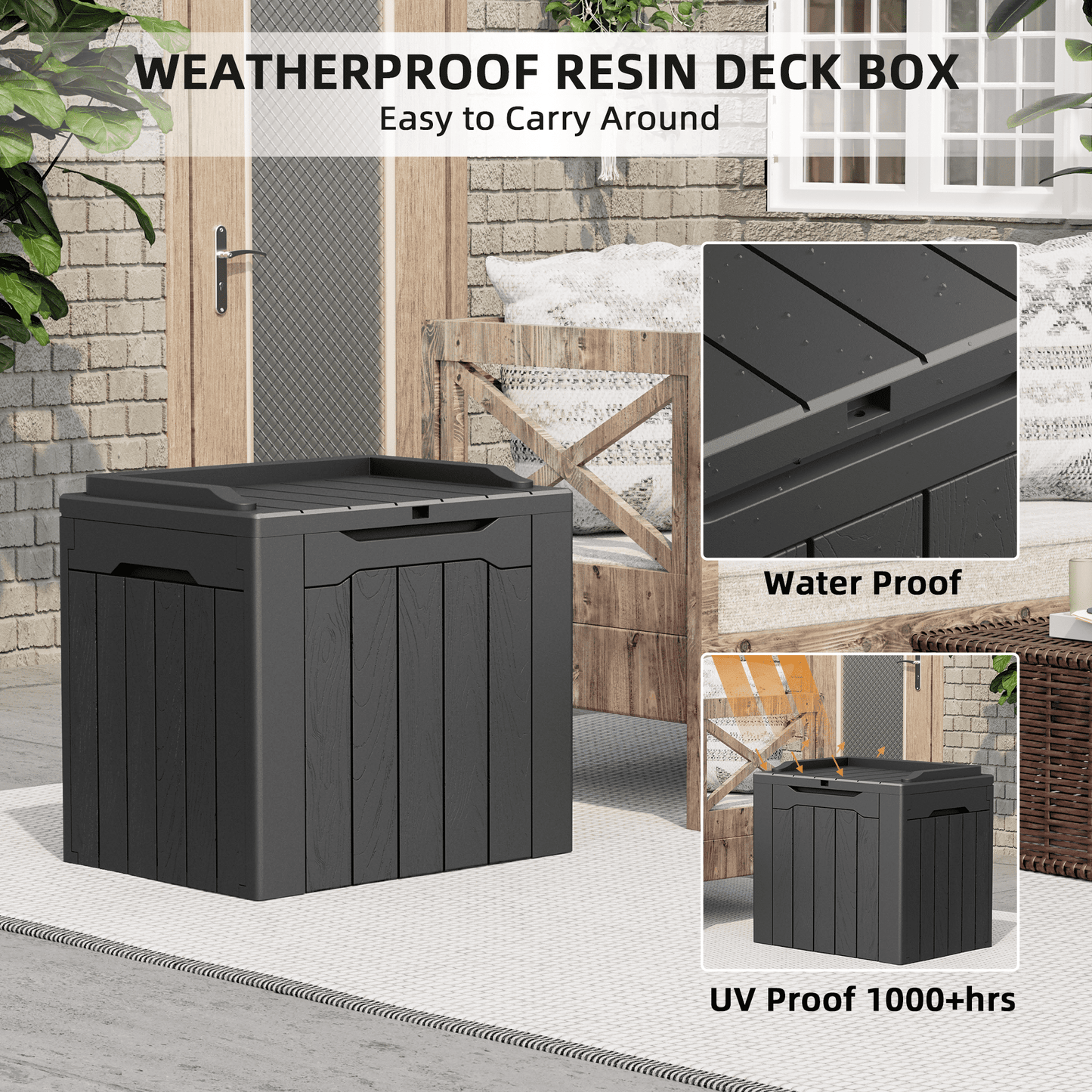 Furmax 31 Gallon Deck Box Outdoor Storage Box Patio Storage Furniture
