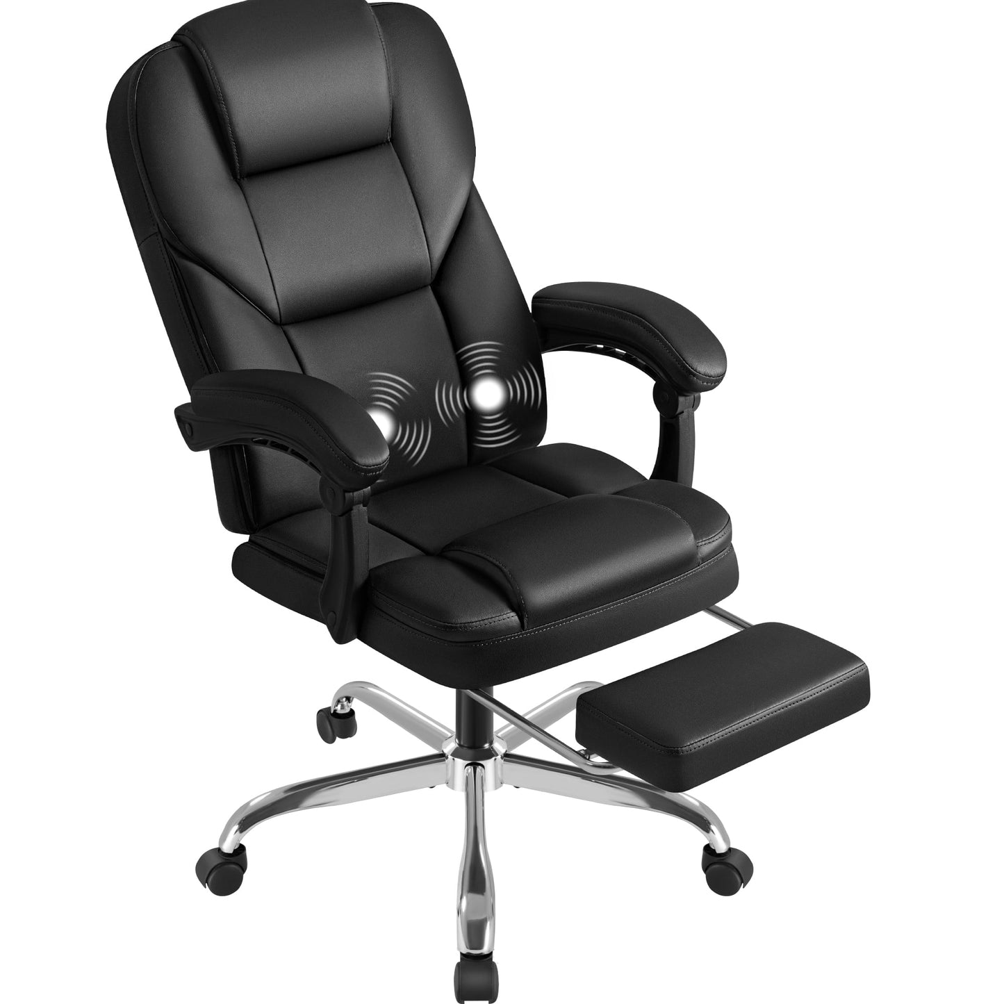 Furmax Reclining Computer Chair Ergonomic Executive Office Chair Height Adjustable Leather Chair With Armsrests