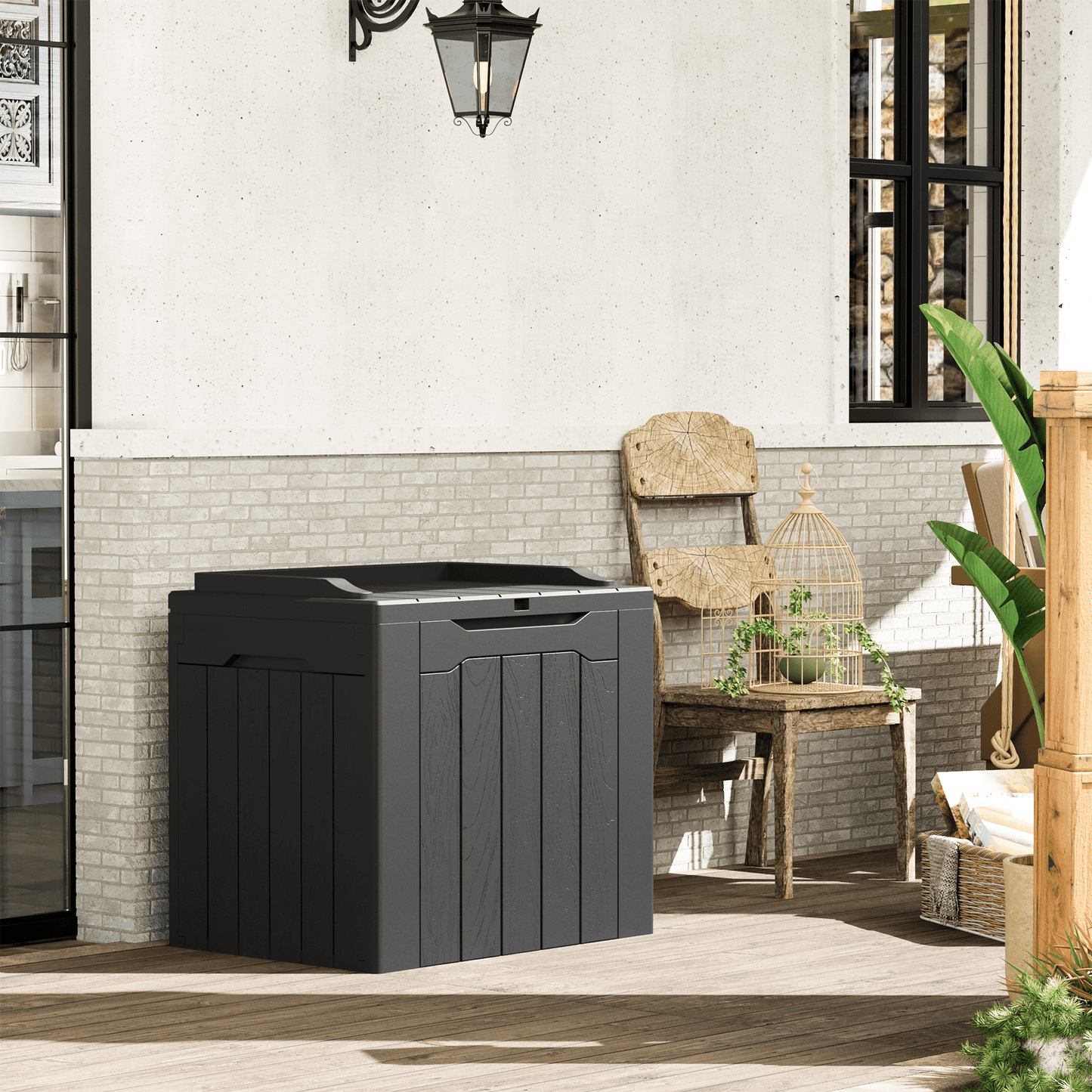 Furmax 31 Gallon Deck Box Outdoor Storage Box Patio Storage Furniture