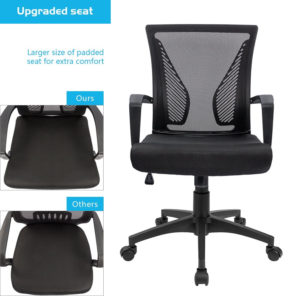 Furmax Mid Back Home Office Chair Mesh Desk Chair Ergonomic Swivel Task Chair with Lumbar Support