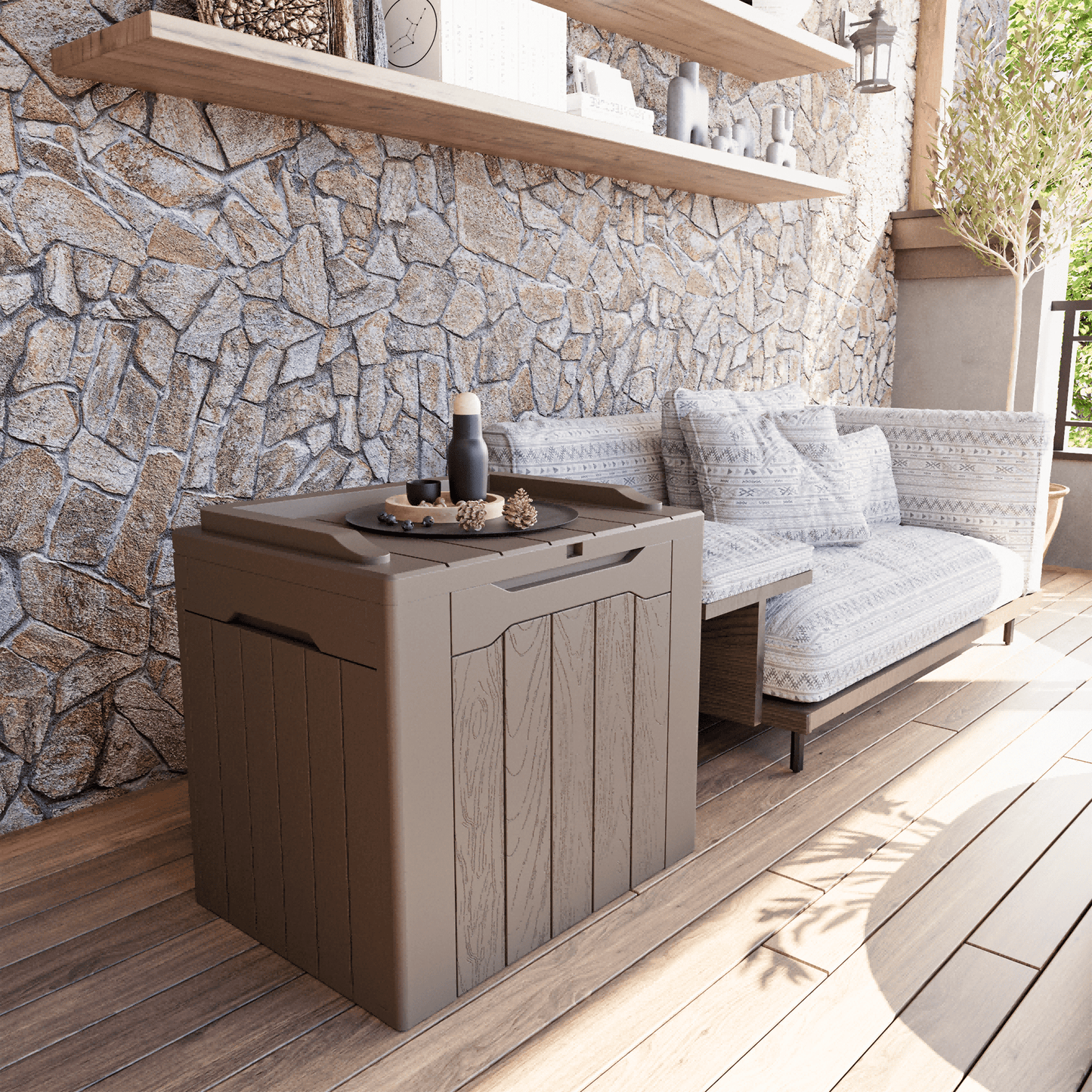 Furmax 31 Gallon Deck Box Outdoor Storage Box Patio Storage Furniture