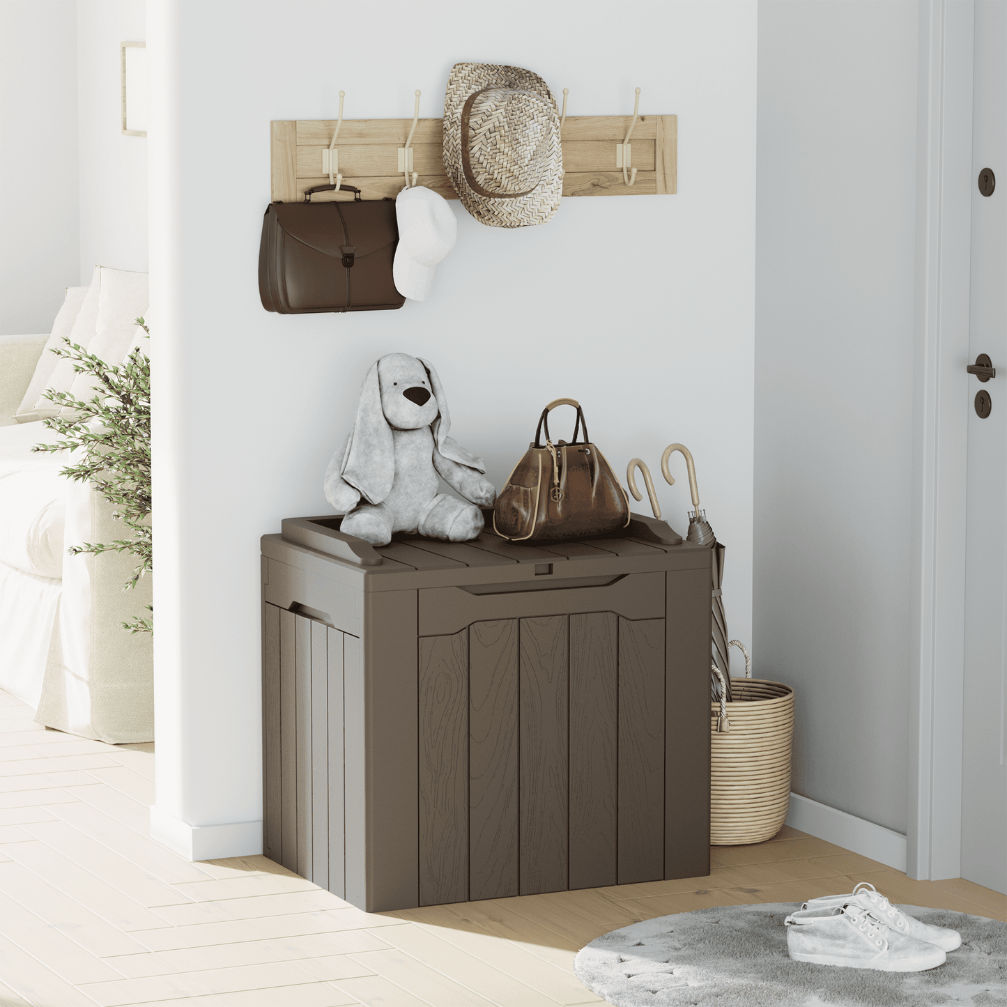 Furmax 31 Gallon Deck Box Outdoor Storage Box Patio Storage Furniture