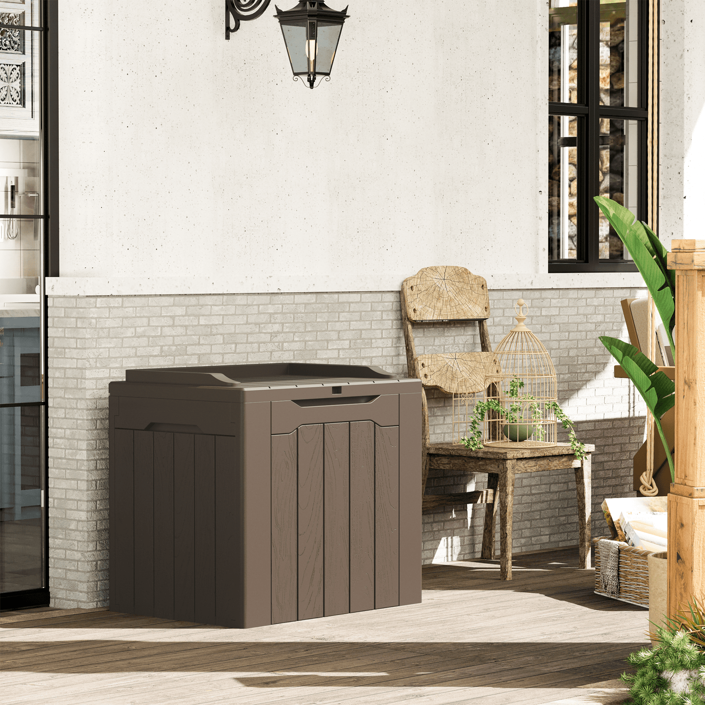 Furmax 31 Gallon Deck Box Outdoor Storage Box Patio Storage Furniture