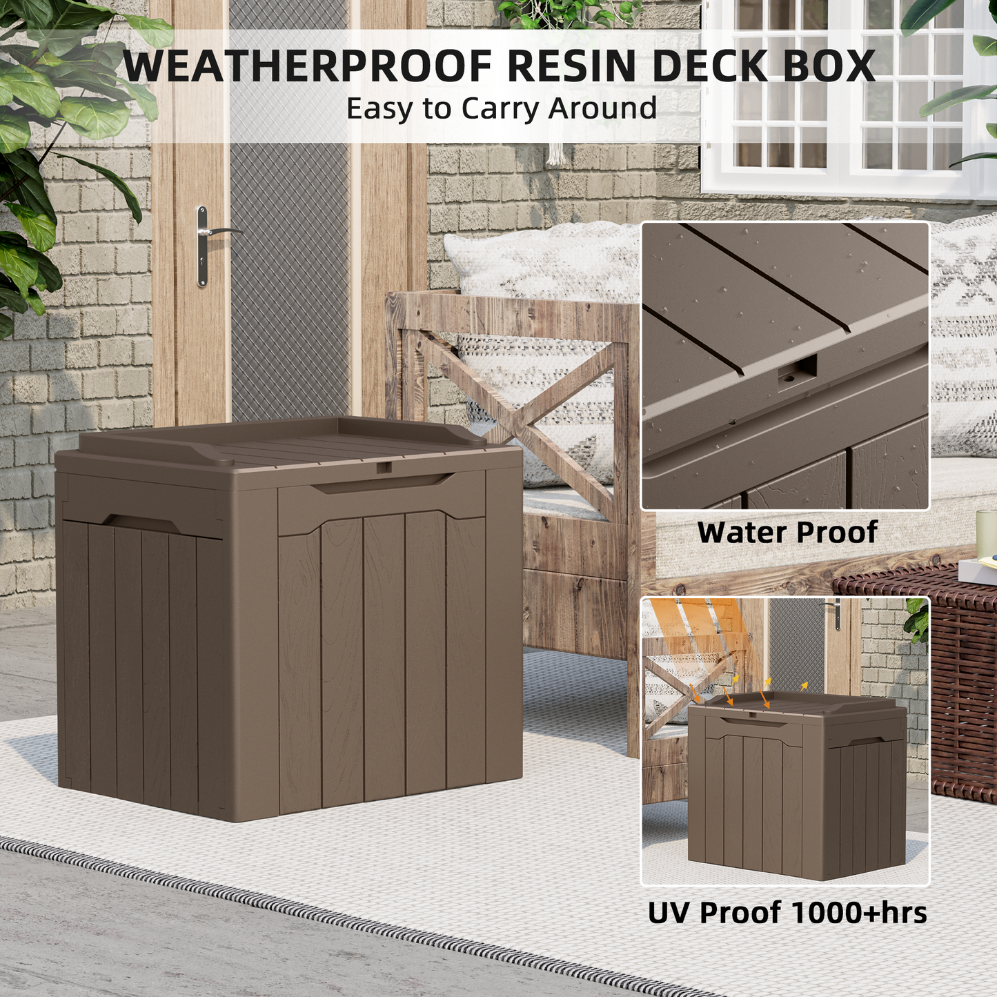 Furmax 31 Gallon Deck Box Outdoor Storage Box Patio Storage Furniture
