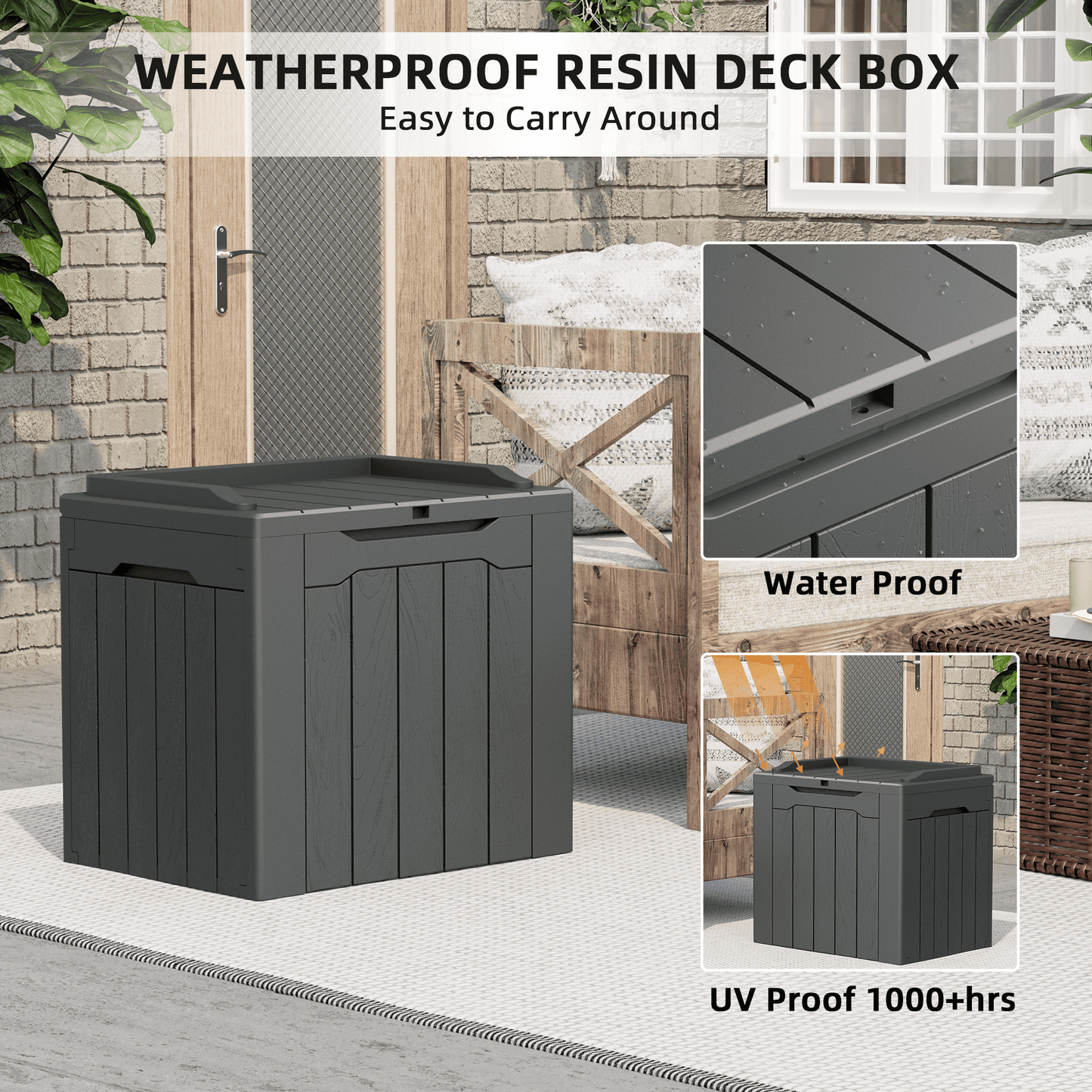 Furmax 31 Gallon Deck Box Outdoor Storage Box Patio Storage Furniture