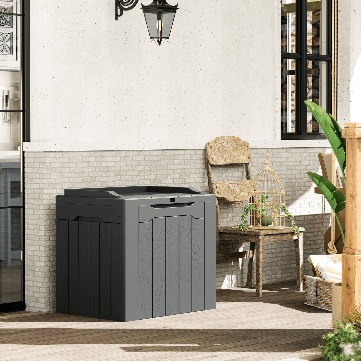 Furmax 31 Gallon Deck Box Outdoor Storage Box Patio Storage Furniture