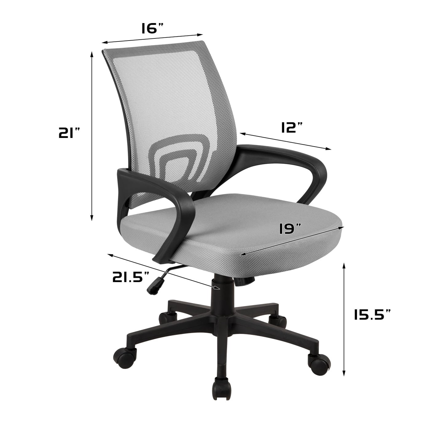 Furmax Mid Back Home Office Chair Mesh Desk Chair Ergonomic Swivel Task Chair with Lumbar Support