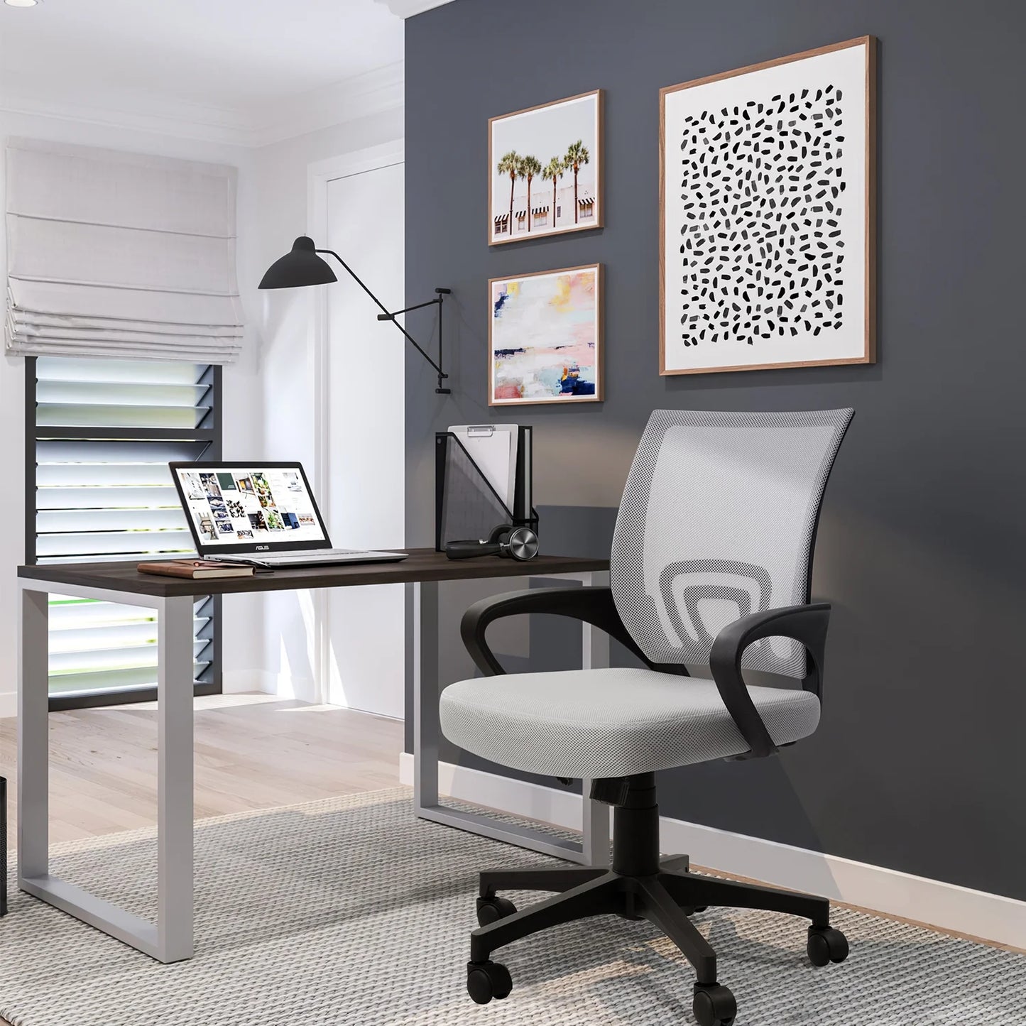 Furmax Mid Back Home Office Chair Mesh Desk Chair Ergonomic Swivel Task Chair with Lumbar Support