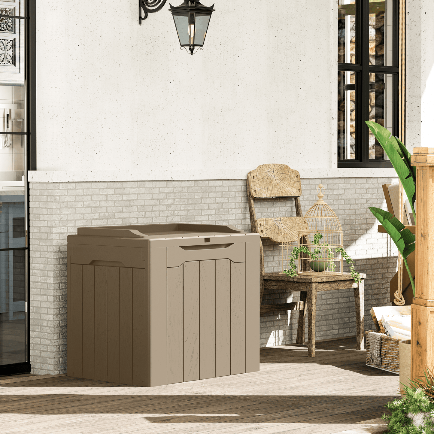 Furmax 31 Gallon Deck Box Outdoor Storage Box Patio Storage Furniture