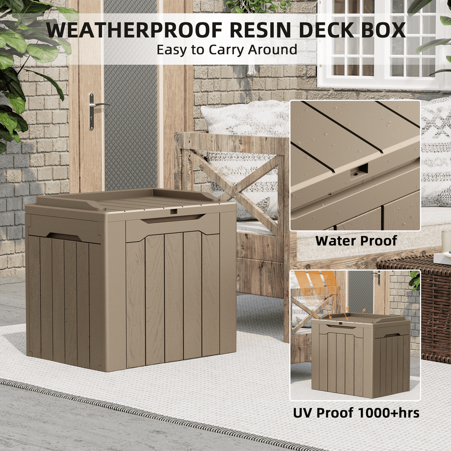 Furmax 31 Gallon Deck Box Outdoor Storage Box Patio Storage Furniture