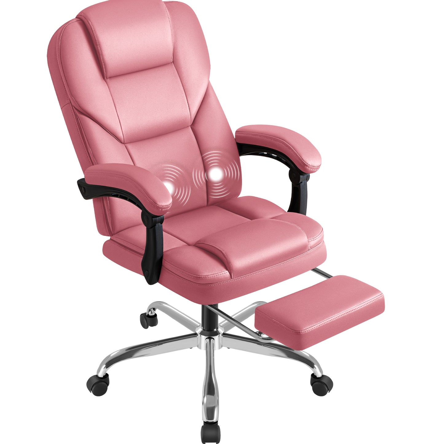 Furmax Reclining Computer Chair Ergonomic Executive Office Chair Height Adjustable Leather Chair With Armsrests