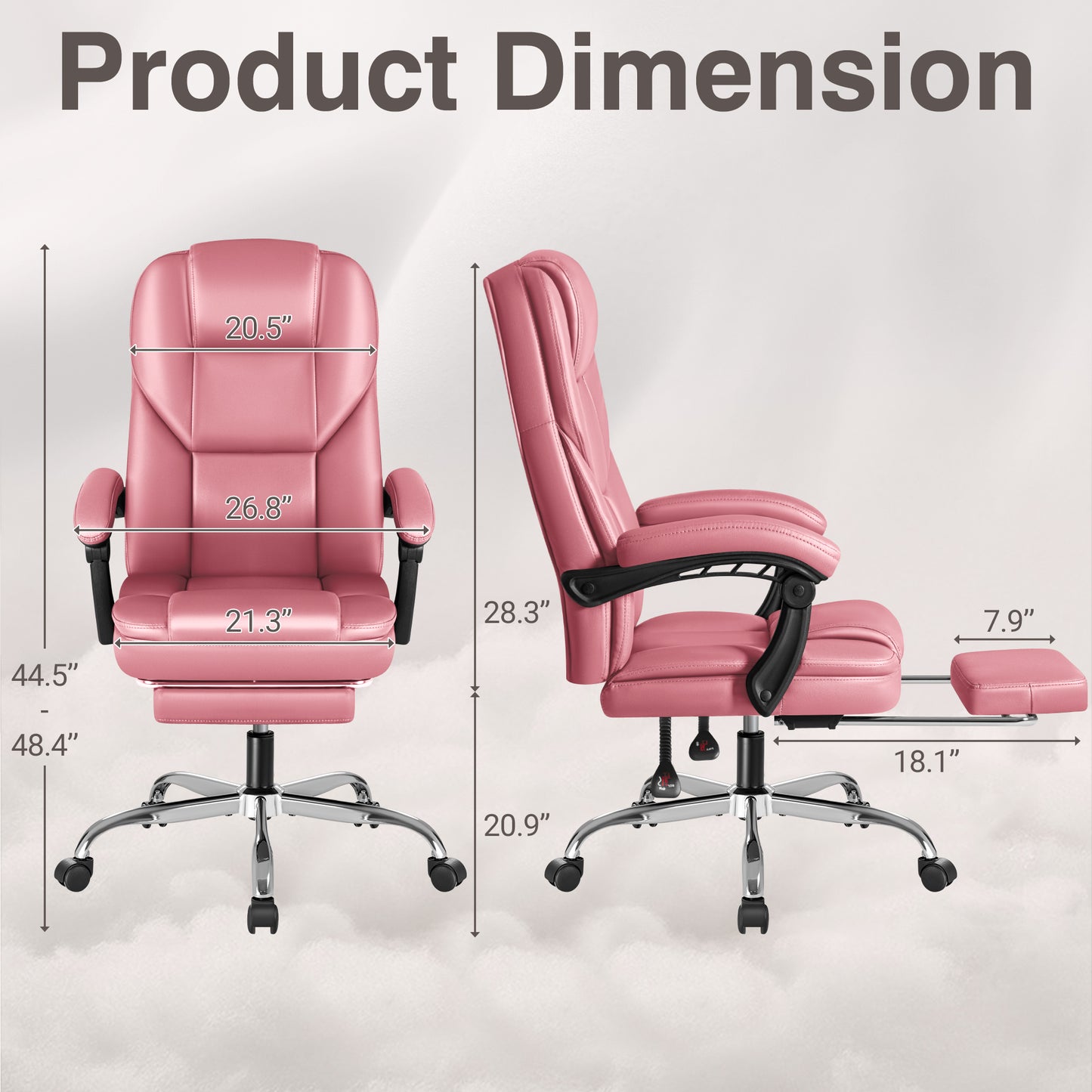 Furmax Reclining Computer Chair Ergonomic Executive Office Chair Height Adjustable Leather Chair With Armsrests