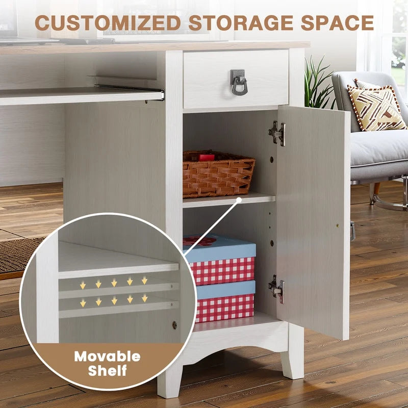 Furmax Computer Desk with Hutch, Bookshelf, Storage, Drawer for Small Spaces, Home Office Writing Table, Student Study Laptop Workstation, Wood Desk Bookcase Combination,White