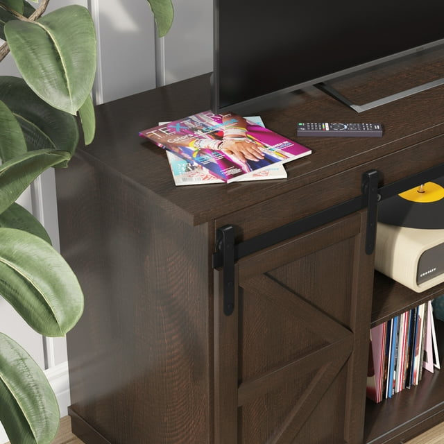 Furmax Modern Farmhouse Barn Door TV Stand for TVs up to 65"