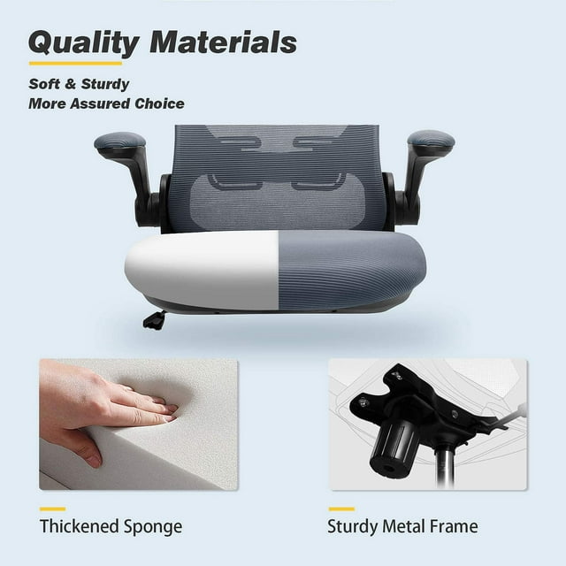 Furmax Office Chair Mesh Desk Chair with Adjustable Arms Ergonomic Computer Chair Rolling Chair with Back and Lumbar Support