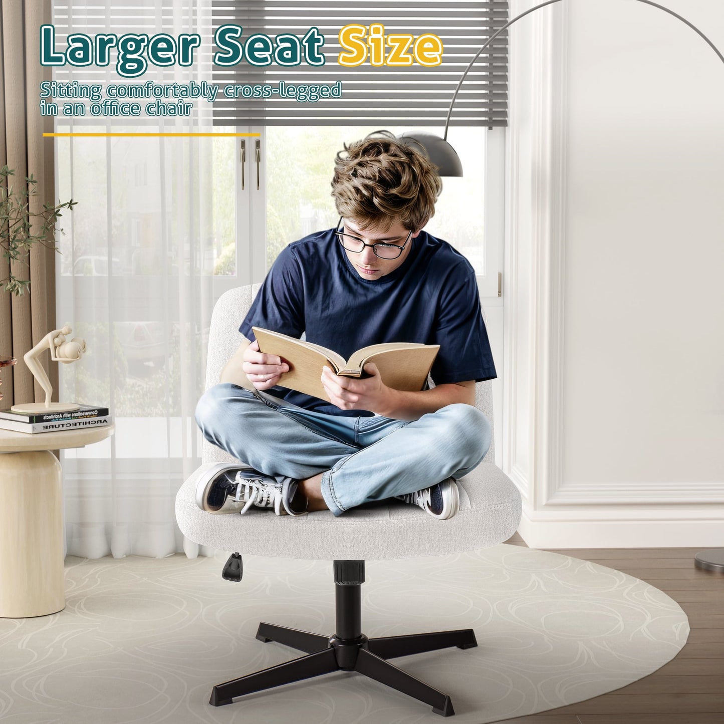Furmax Modern Padded Office Chair Wide Home Office Desk Chair Height Adjustable Computer Task Chair