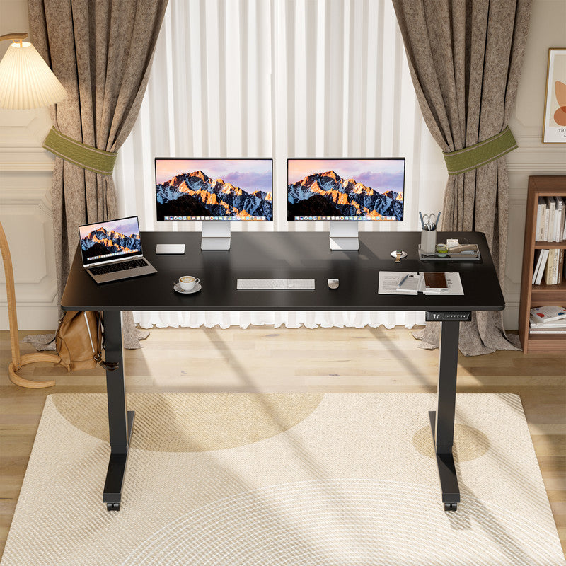 Furmax Height Adjustable Standing Desk with Locking Wheels Ergonomic Stand up Desk with Memory Preset