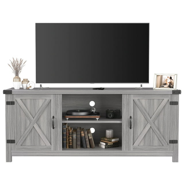 Furmax Barn Door TV Stand Media Console Center Industrial Style for TVs up to 65",
