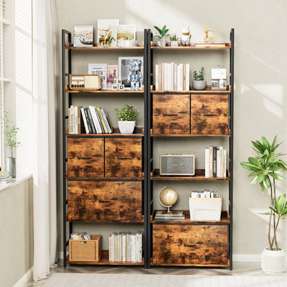 Furmax 6 Tier Ladder Bookshelf with Adjustable Drawers, Open Bookcase Storage Organizer