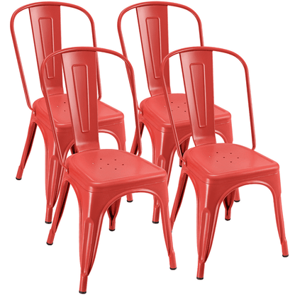 Furmax Set of 4 Metal Dining Chairs