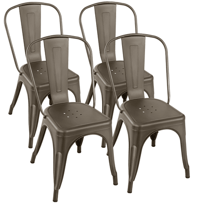 Furmax Set of 4 Metal Dining Chairs