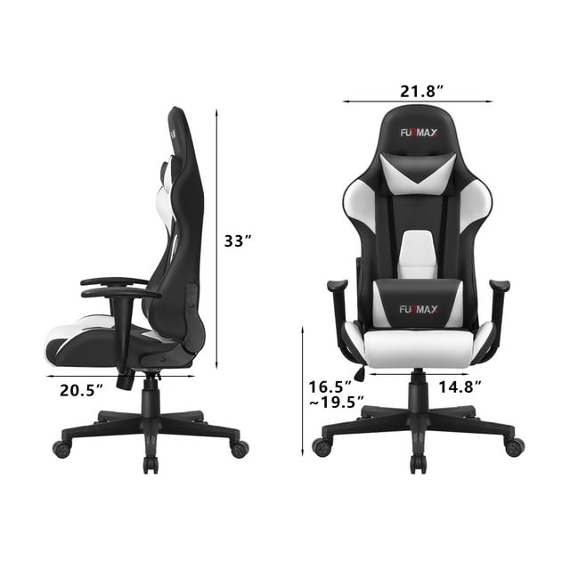 Furmax High-Back Gaming Office Chair Ergonomic Racing Style Adjustable Height Executive Computer Chair with Adjustable Headrest and Lumbar Pillow