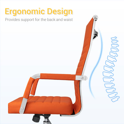 Furmax Ribbed Executive Chair with Swivel & Lumbar Support, 280 lb. Capacity