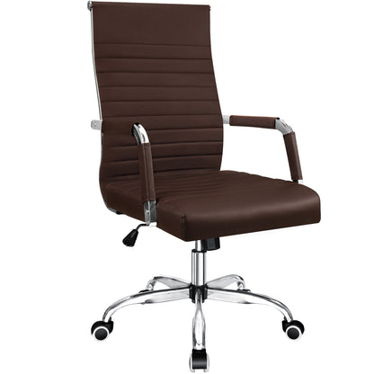 Furmax Ribbed Executive Chair with Swivel & Lumbar Support, 280 lb. Capacity